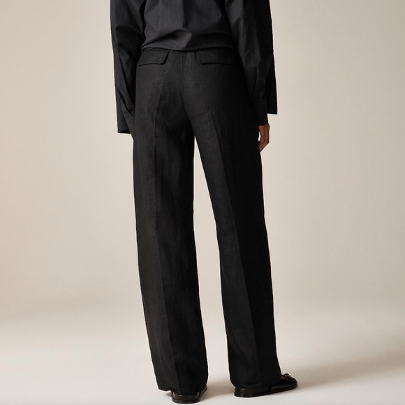 J Crew Wide-Leg Essential Pant in Linen - Picture 2 of 6